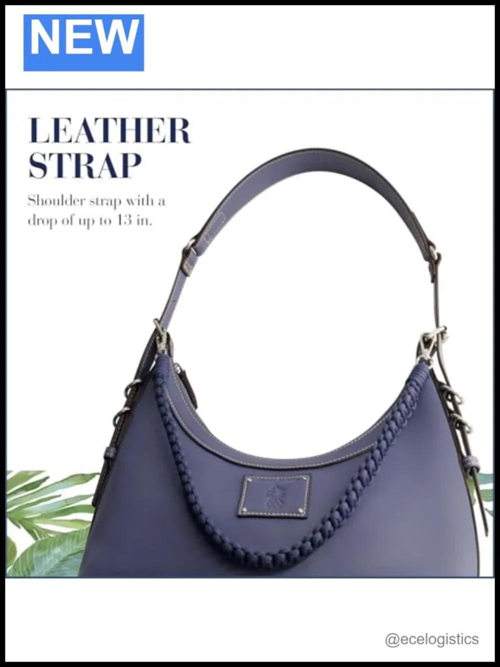 Women's Zip-Top Hobo Handbag with Adjustable Shoulder Strap, Braided Accent